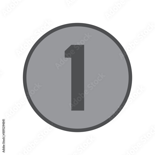 1円玉（硬貨・コイン）のシンプルなイラスト