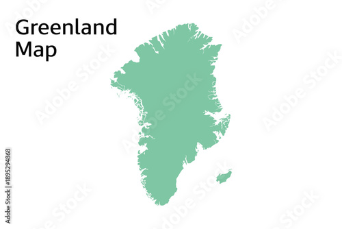 Greenland Map Vector Illustration on White Background Showing Administrative Regions and Capital City Marked, Clean Geographic Design for Education, Travel, Infographics and Cartographic Use