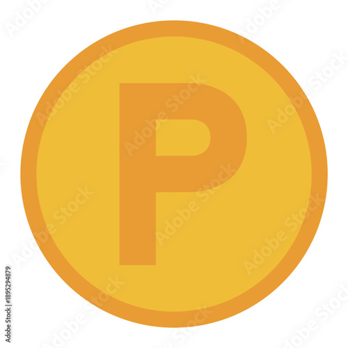 ポイントコイン（Pマーク）のシンプルなイラスト