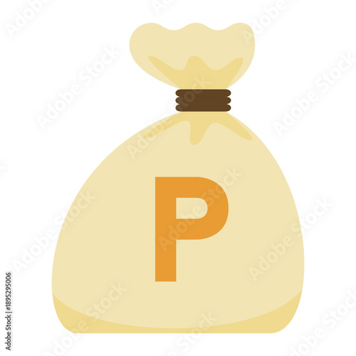 ポイントの袋（Pマーク）のシンプルなイラスト