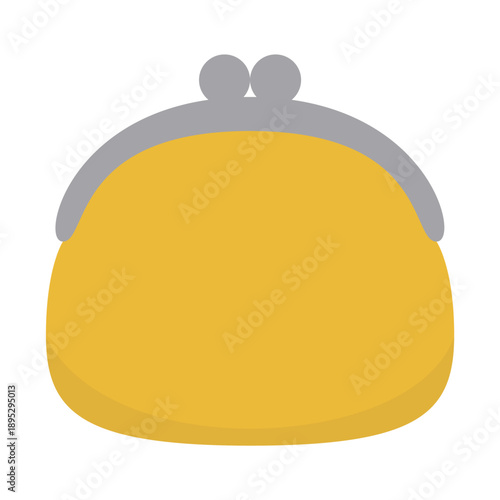 がま口財布（小銭入れ）のシンプルなイラスト