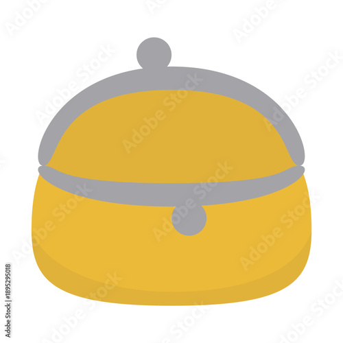 開いたがま口財布（小銭入れ）のシンプルイラスト