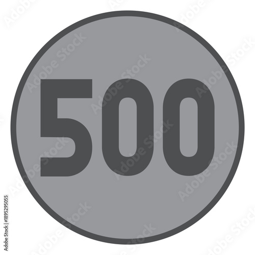 500円玉（硬貨・コイン）のシンプルなイラスト