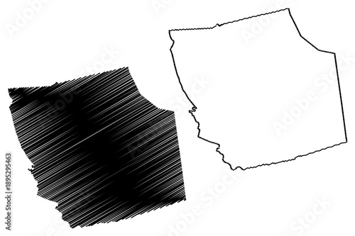 Gemert-Bakel municipality (Kingdom of the Netherlands, Holland, North Brabant or Noord-Brabant province) map vector illustration, scribble sketch Gemert Bakel map