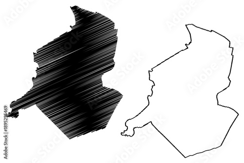 Gilze en Rijen municipality (Kingdom of the Netherlands, Holland, North Brabant or Noord-Brabant province) map vector illustration, scribble sketch map
