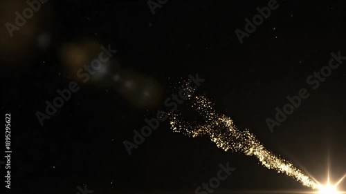A shooting star streaks across a transparent background in the night sky