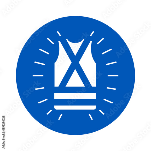 Wear High Visibility Clothing Mandatory Safety Sign. High Visibility Clothing Required Label. Mandatory PPE Sign High Visibility Clothing. Workplace, Industrial and Compliance Instruction Sign.