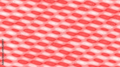 Abstract red and white pattern background with repeating oval shapes, a visual texture.
