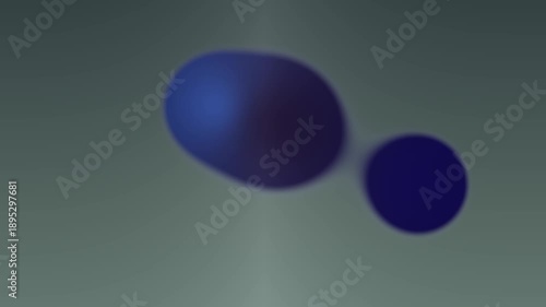 Abstract blue shapes floating against a gradient background, artistic design.