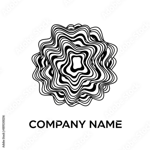 Black and White Abstract Logo Design.