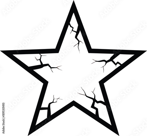 Cracked Star Shape with Black Outline.