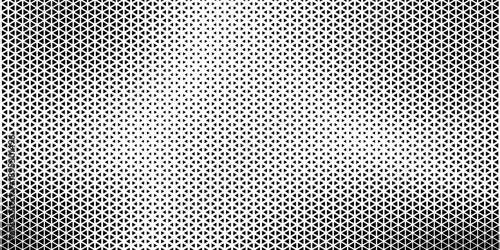 Abstract geometric black and white deco art halftone hexagone and triangle print pattern