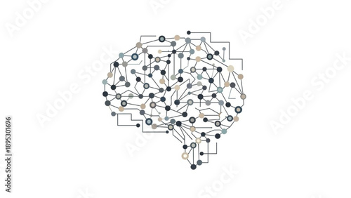 Complex neural network illustration of brain activity and connections