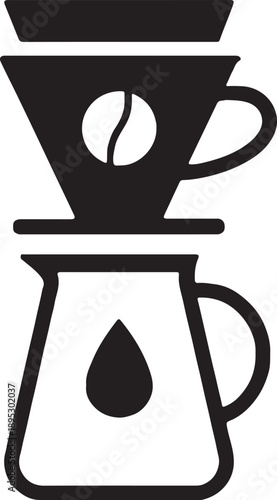 Pour Over Coffee Maker Icon Flat Vector Barista Brewing Symbol for Cafes & Branding