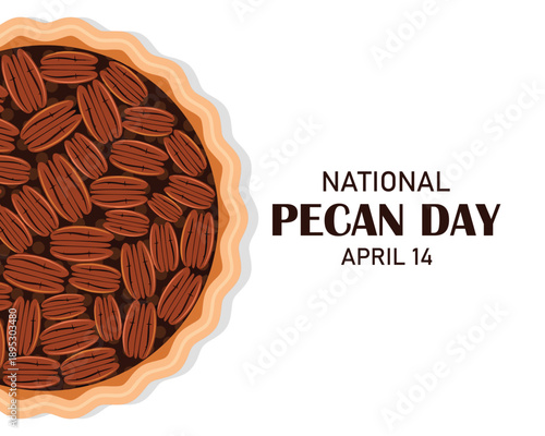 National Pecan Day vector. Pile of pecan nuts icon vector. Pecan Day Poster, April 14. Important day