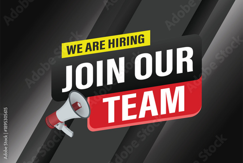 join our team word concept vector illustration with modern futuristic 3d style for landing page template ui web mobile app poster banner flyer  gift card coupon label wallpaper

