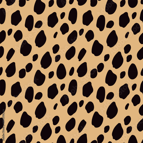 Leopard Seamless Pattern. Stylish Leopard Spots, Repeatable Wild Background. Animal Print, Seamless Leopard Tile. For posters, wallpapers, packaging, clothing, and creative wildlife themes
