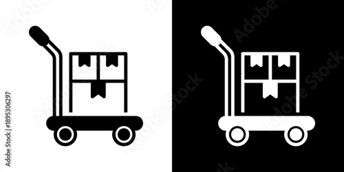 Trolley Icon Of Mixed Black And White Style
