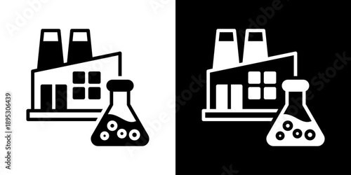 Chemical Industry Icon Of Mixed Black And White Style