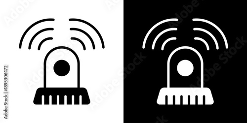Smart Sensor Icon Of Mixed Black And White Style