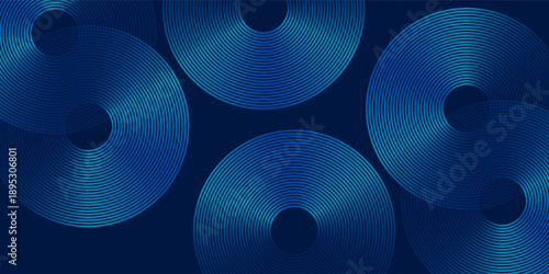 Art blue background with curved and overlapping blue gradient design abstract simple