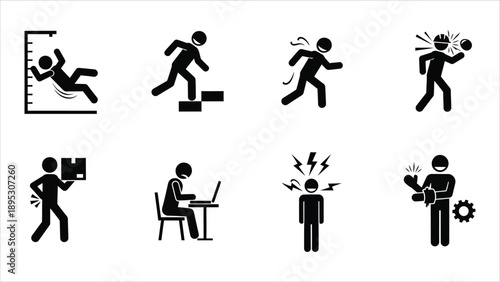 Workplace Safety Manual Handling Guide Vector Set..eps