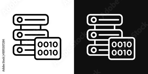 Master data icons - editable stroke vector illustration