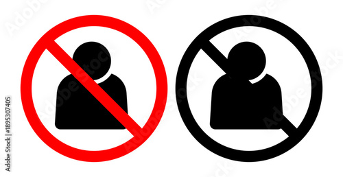 No account signs collection Silhouette flat icon design element.