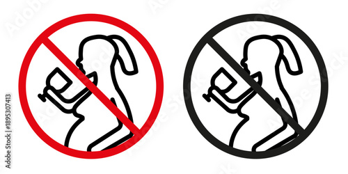 No alcohol during pregnancy period signs collection Silhouette flat icon design element.