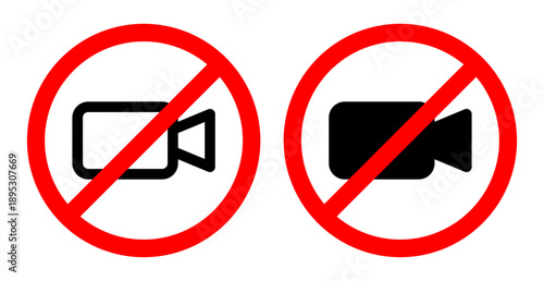 No video recording signs collection Silhouette flat icon design element.