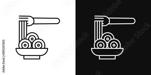Pasta icons - editable stroke vector illustration