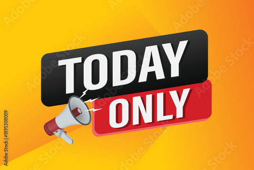 today only offer sale word mega phone concept vector illustration and 3d style, landing page, template, ui, web, mobile app, poster, banner, flyer, background, gift card, coupon, label, wallpaper

