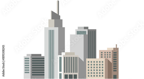 Modern Cityscape Skyline with Tall Buildings