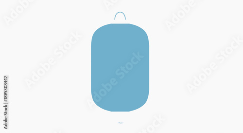 Minimalist blue capsule shape with loop on white background