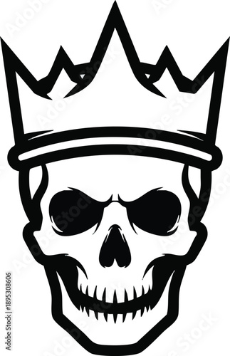 Skull Wearing Crown Graphic Illustration Design.