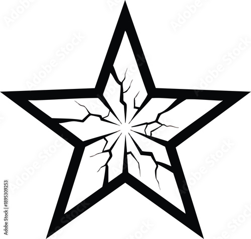 Cracked Star Shape with Broken Center.