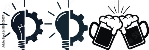 Innovation creativity and celebration a visual representation of ideas and beer