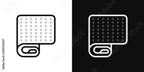 Sandpaper icons - editable stroke vector illustration