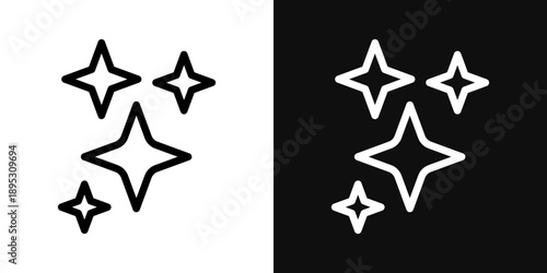 Shine icons - editable stroke vector illustration