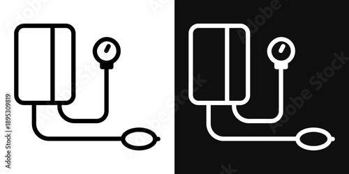 Sphygmomanometer icons - editable stroke vector illustration