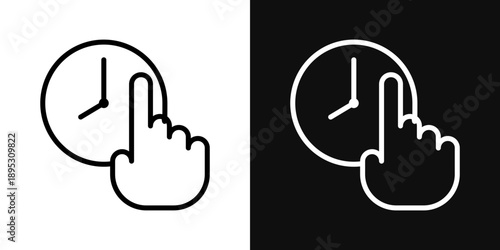 Specify at time icons - editable stroke vector illustration