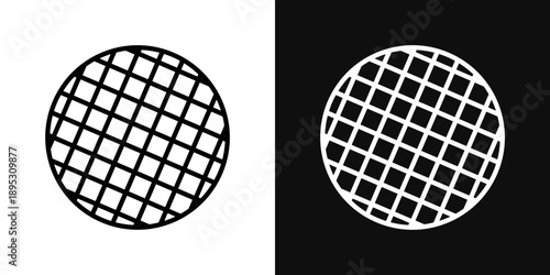 Stroopwafel cookies icons - editable stroke vector illustration