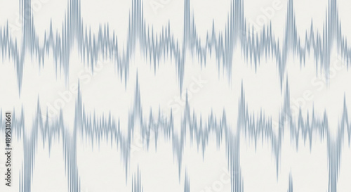 Blue waveform pattern on white background audio signal illustration