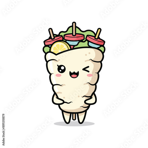 Cute Gyro Illustration - Delicious Food Art