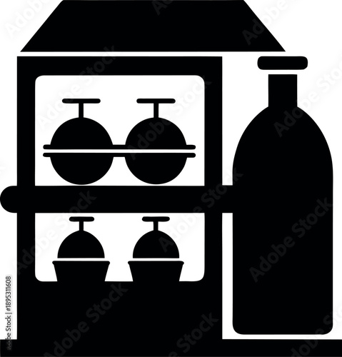 Black Silhouette Laboratory Incubator Storage Equipment Icon