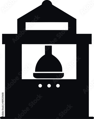 Black Silhouette Laboratory Incubator Machine Icon
