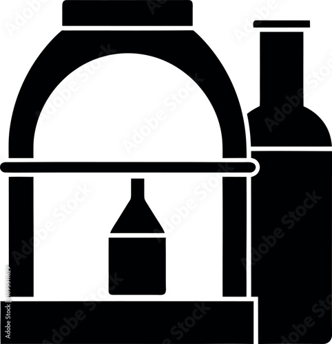 Black Silhouette Laboratory Incubator Equipment Icon