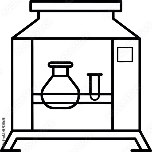 Minimal Black Line Laboratory Fume Hood Icon