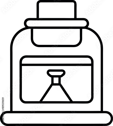 Minimal Black Line Laboratory Incubator Icon