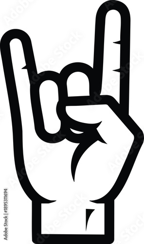 Hand Making Rock On Gesture Symbol.